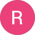 A pink circle with a white, uppercase letter R centered inside on a light gray background, perfect for a spinal decompression clinic or chiropractor in Denton, Texas.