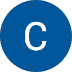 A blue circle with a white uppercase letter C centered inside it, representing a chiropractor in Denton, Texas.